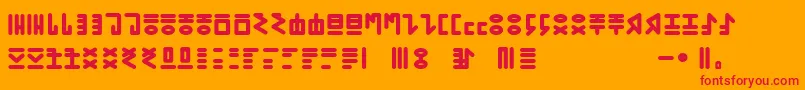 More about GENР RICA PRIMITIVA 01 Font GENР RICA PRIMITIVA 01 Font – Red Fonts on Orange Background